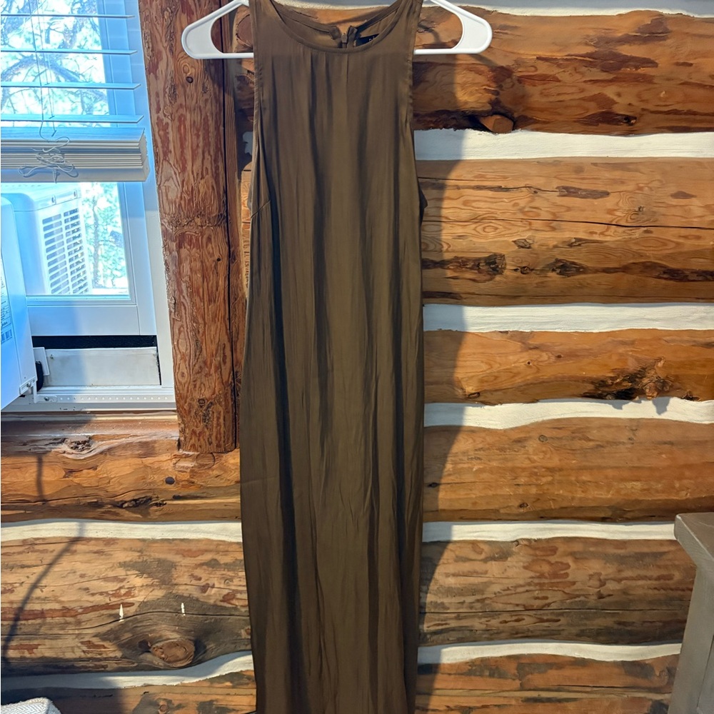 Chic Sleeveless Brown Maxi Dress